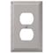 Amerelle Amerelle Georgian Satin Nickel 1 gang Die-Cast Metal Duplex Wall Plate 1 pk 54DN - alternate 5